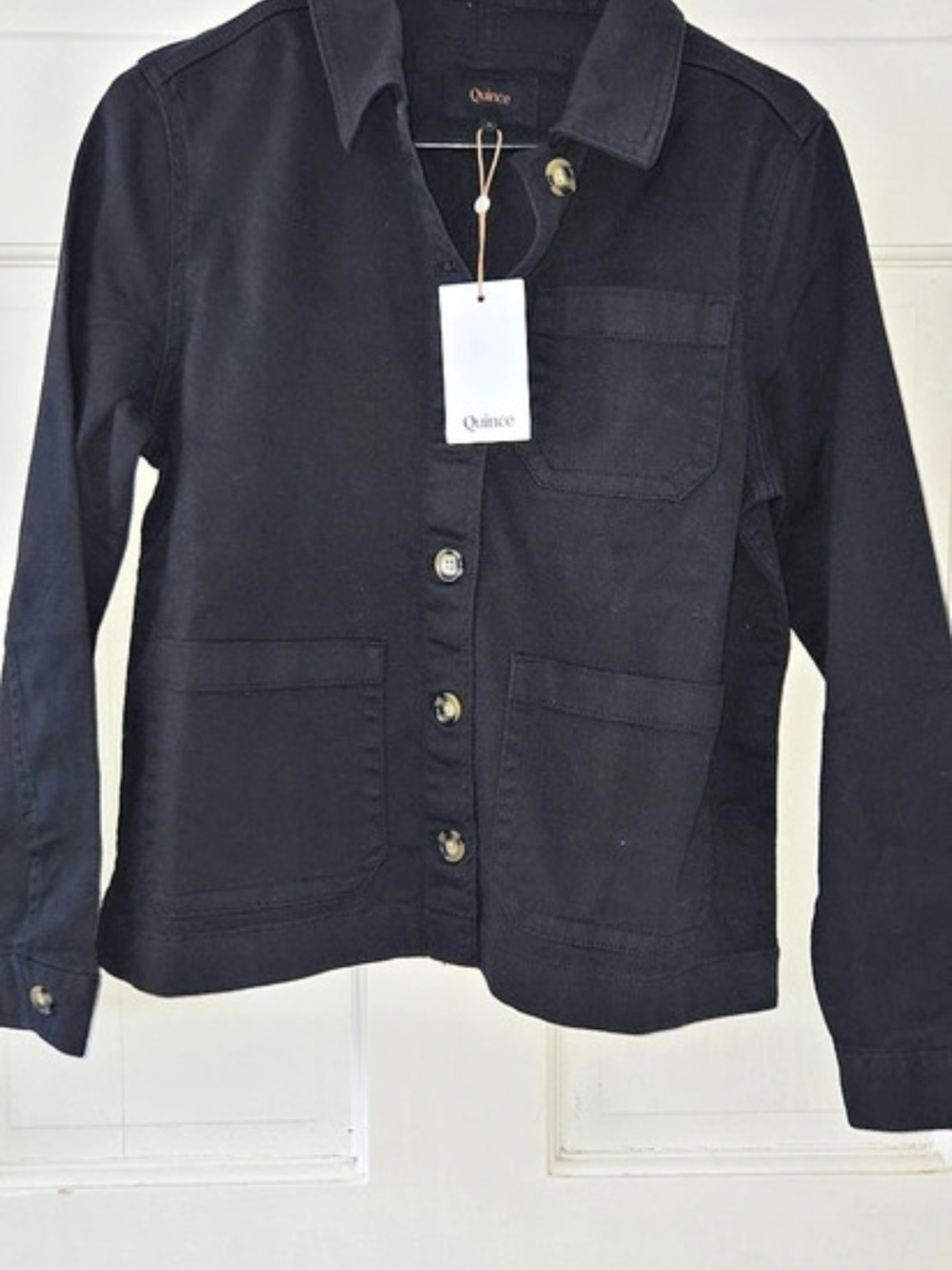 Quince Organic Comfort Stretch Chore Jacket Black Small